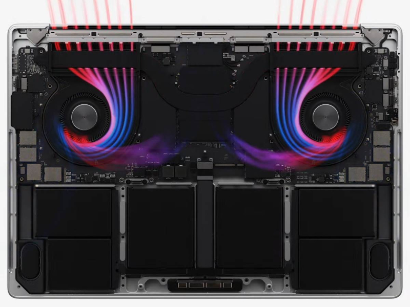 Hệ thống tản nhiệt trên MacBook Pro 16 inch M3 Pro 2023 